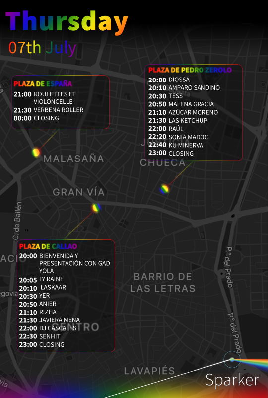 Thursday, July 7 MADO 2022 Madrid Pride Program