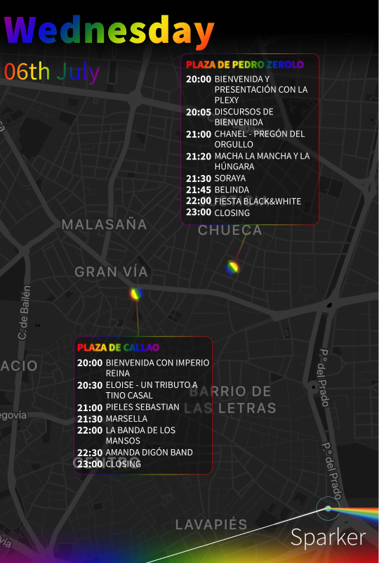 Wednesday, July 6 MADO 2022 Madrid Pride Program