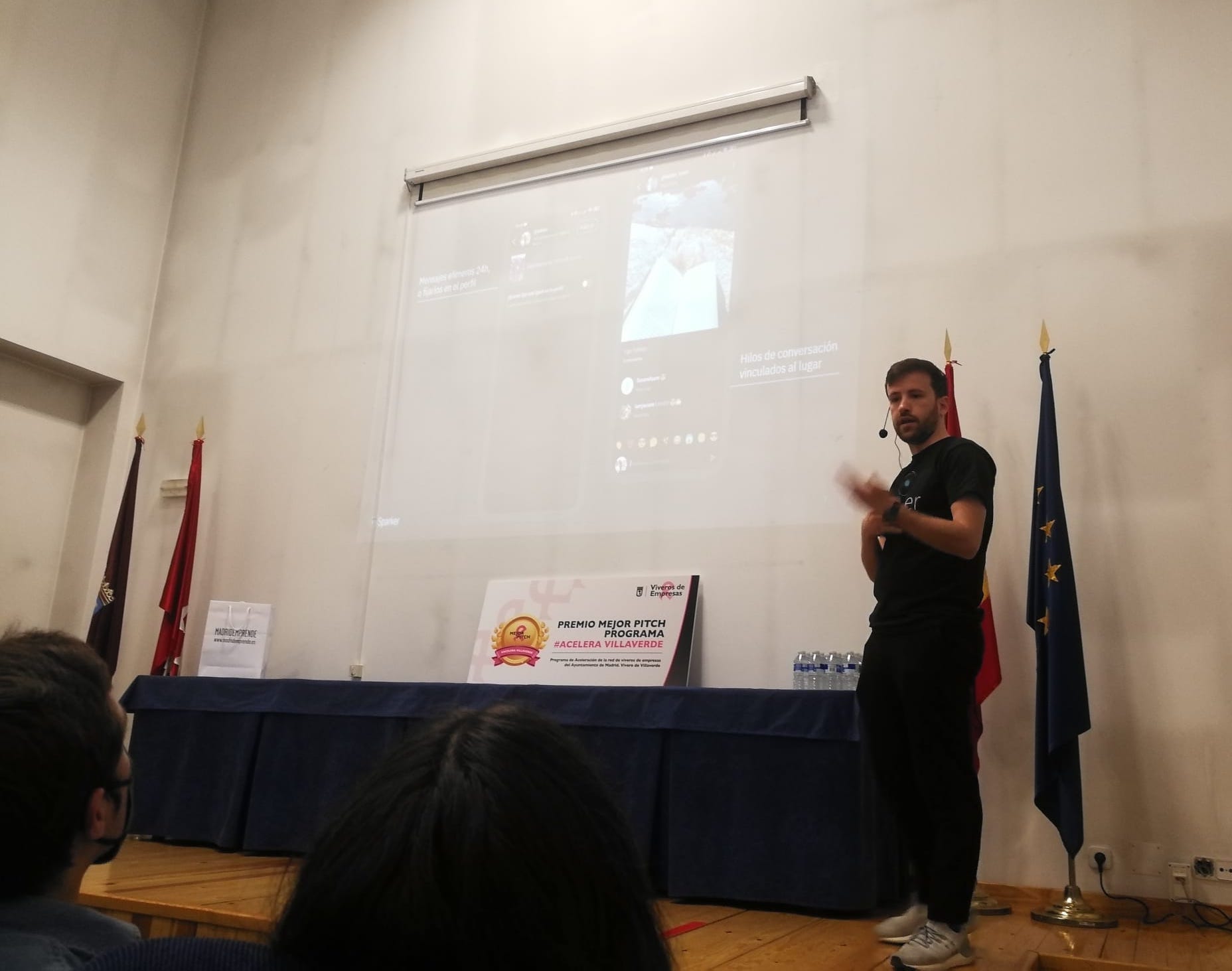 Adrián Casimiro, CEO of Sparker presenting the project