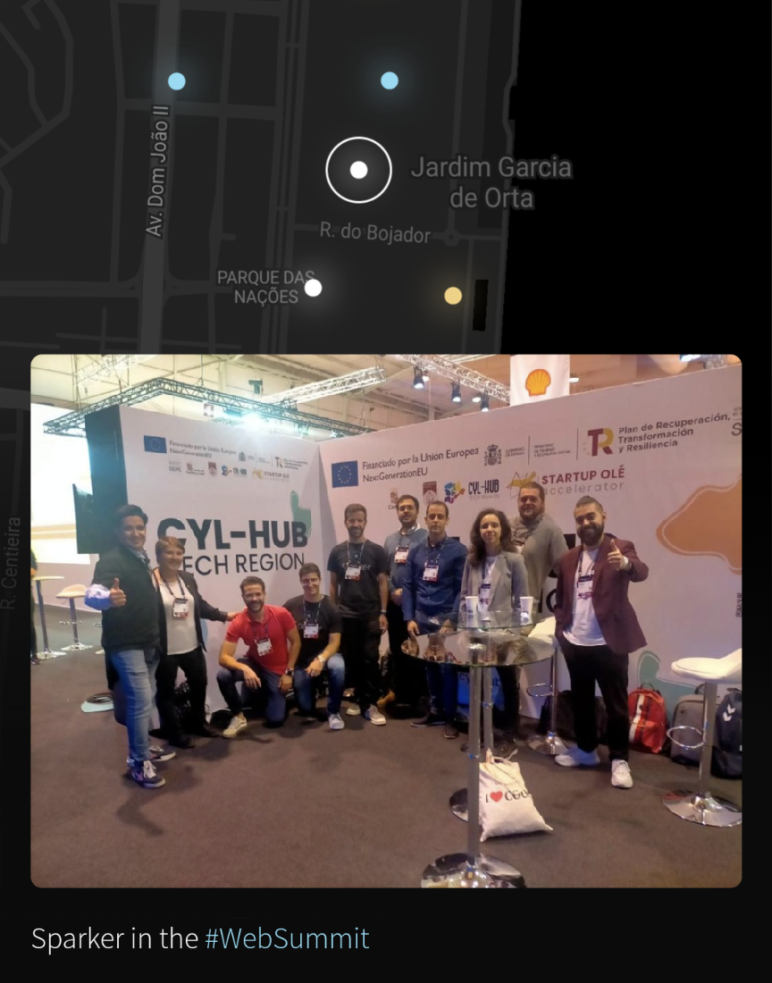Fotografía de las Startups que representaban al CYL-HUB incluyendo Sparker desde León